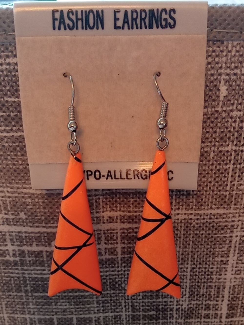 80s Retro Neon Orange Earrings